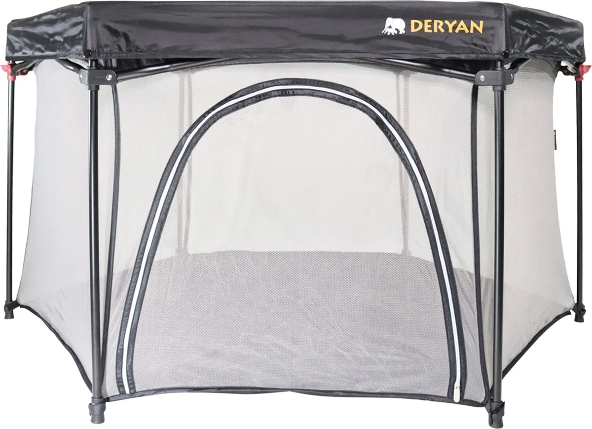 Deryan Draagbare Kinderbox - Zwart - Vaste Matrasbodem - Reisbox - Campingbedje 5 Deryan Draagbare Kinderbox - Zwart - Vaste Matrasbodem - Reisbox - Campingbedje - Afbeelding 3