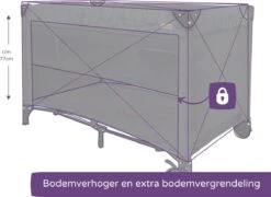 Prénatal Luxe Campingbedje Met Bodemverhoger - Inklapbaar Baby Campingbed - Reisbedje Met Wieltjes - Inclusief Bodemmatras - 120 X 60 Cm - Zwart -Kinderwagen- En Accessoirewinkel 1200x873 2