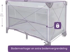 Prénatal Luxe Campingbedje Met Bodemverhoger - Inklapbaar Baby Campingbed - Reisbedje Met Wieltjes En Kruipluik - Inclusief Bodemmatras - 120 X 60 Cm - Grijs -Kinderwagen- En Accessoirewinkel 1200x882 2