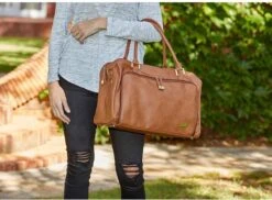 Grote Luiertas Double Zip Satchel Chestnut Redwood - Kunstleer - 42 Cm Breed -Kinderwagen- En Accessoirewinkel 1200x884 1