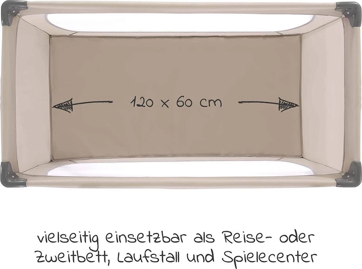 Hauck Dream N Play Campingbedje Set - Met Matras En Muggennet - Beige 5 Hauck Dream N Play Campingbedje Set - Met Matras En Muggennet - Beige - Afbeelding 3