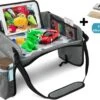 Premium Reistafel Voor Kinderen - Inclusief Tablethouder + Gratis Draagtas En Potloden - Auto Organizer - Playtray - Opvouwbaar - Speeltafel Auto - Tekentafel Auto - Grijs -Kinderwagen- En Accessoirewinkel 1200x912