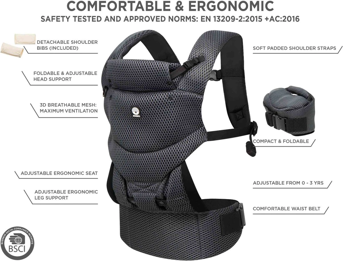 Dooky Ergonomische Draagzak Urban Comfort Grey Sapphire 13 Dooky Ergonomische Draagzak Urban Comfort Grey Sapphire - Afbeelding 11