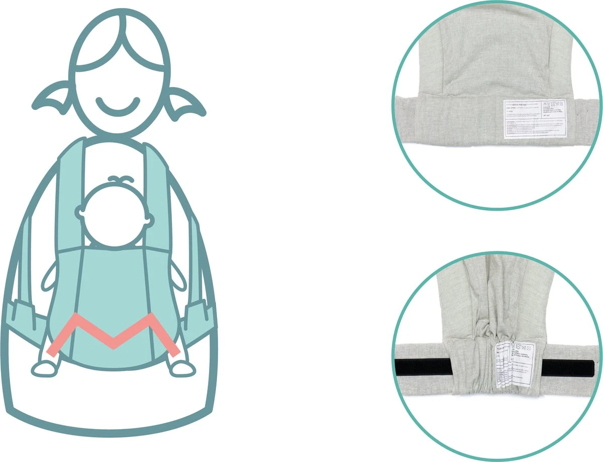 Fillikid Premium Draagzak - 2 In 1 - Ergonomisch - EU Gecertificeerd - Natural Sand - Ontworpen Met Draagconsulent 7 Fillikid Premium Draagzak - 2 In 1 - Ergonomisch - EU Gecertificeerd - Natural Sand - Ontworpen Met Draagconsulent - Afbeelding 5