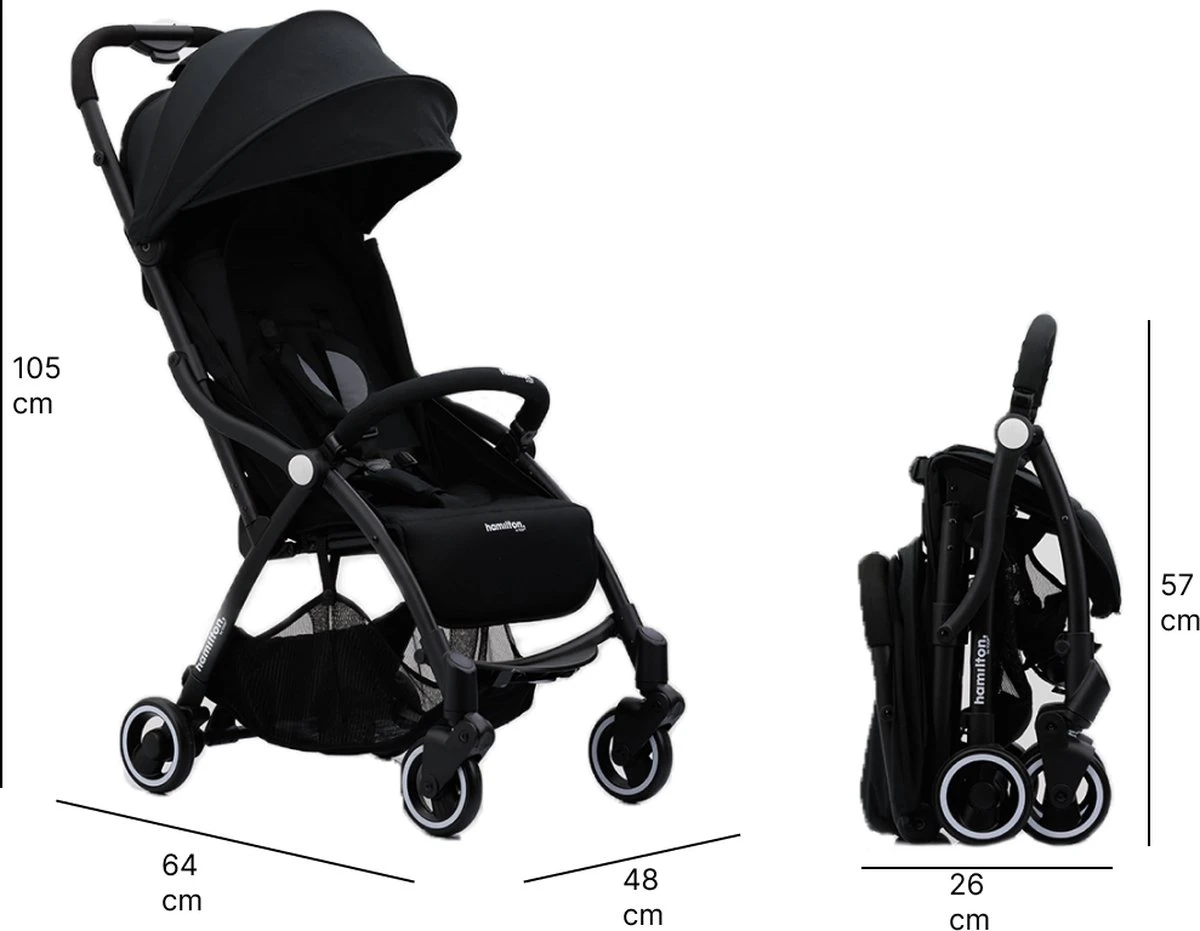 Hamilton By Yoop S1 Plus Buggy – Nieuw En Hoger 2023 Model – Premium Budget Stroller Met One Hand Folding Technologie – Zwart/Antraciet – Lichte, Verstelbare En Wendbare Kinderwagen Met Vele Gemakken 10 Hamilton By Yoop S1 Plus Buggy – Nieuw En Hoger 2023 Model – Premium Budget Stroller Met One Hand Folding Technologie – Zwart/Antraciet – Lichte, Verstelbare En Wendbare Kinderwagen Met Vele Gemakken - Afbeelding 9