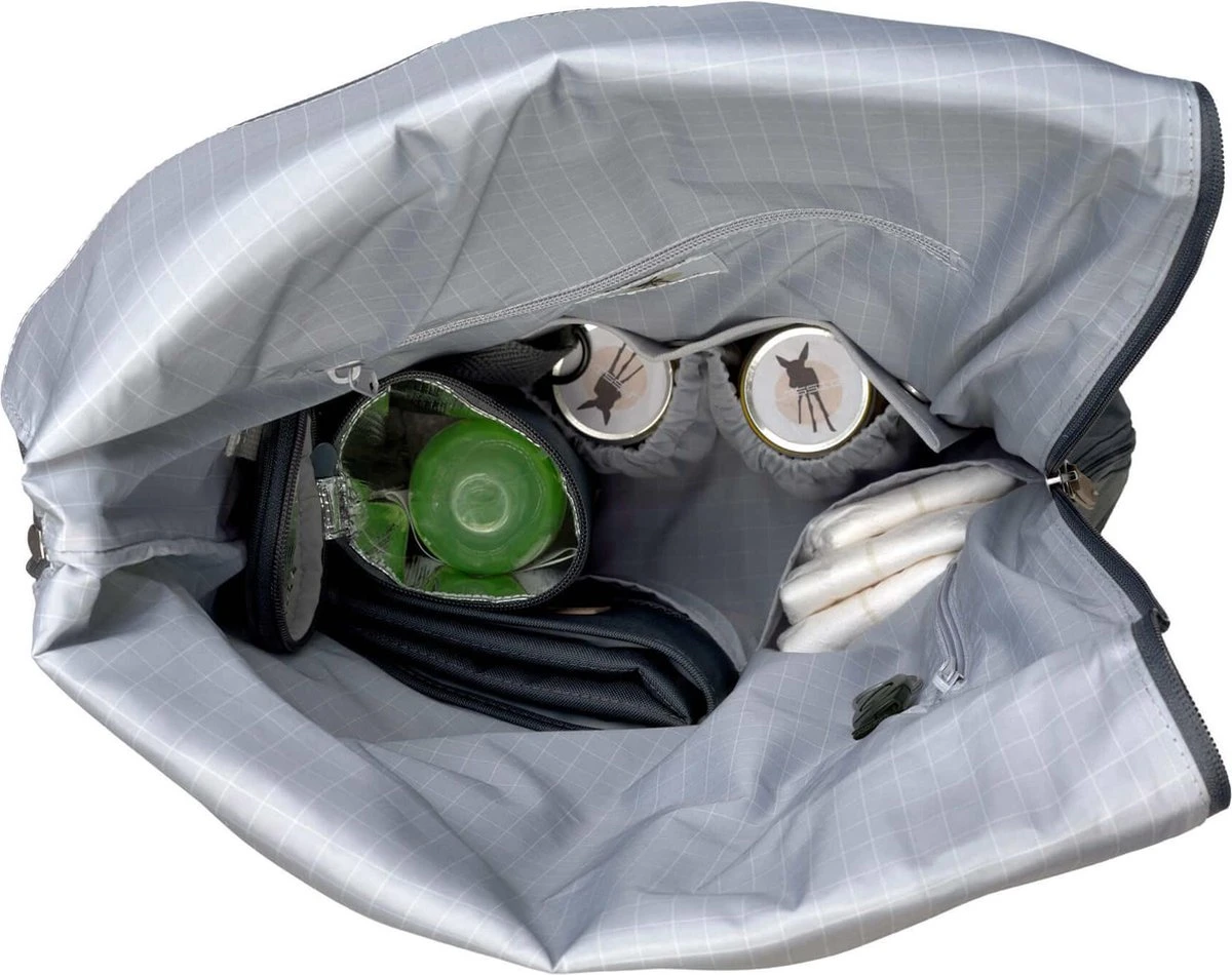 LÄSSIG Luiertas Rolltop Backpack Rugzak Incl Verschoningsmatje - Nacht Blauw 5 LÄSSIG Luiertas Rolltop Backpack Rugzak Incl Verschoningsmatje - Nacht Blauw - Afbeelding 3