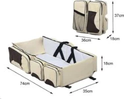Merkloos Decopatent® Baby Bed - Luiertas - Reisbedje Voor Baby’s En Kleuters - Opvouwbare Reiswieg - Reisbed Met Matras - Reistas - Creme -Kinderwagen- En Accessoirewinkel 1200x962 1