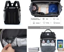 Luiertas - Multifuctioneel Luiertas 3 In 1 - Met Babybedje - Met Verschoningsmatje - Zwart - Met Usb - Met Verdikt Matras 16 Luiertas - Multifuctioneel Luiertas 3 In 1 - Met Babybedje - Met Verschoningsmatje - Zwart - Met Usb - Met Verdikt Matras -Kinderwagen- En Accessoirewinkel 1200x981 4