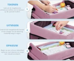 ‘’MOVENDO’’ Reistafel Voor Auto Kinderen – Autotafel – Speeltafel Auto – Travel Tray – Tekentafel – Opvouwbaar Met Tablethouder - Roze -Kinderwagen- En Accessoirewinkel 1200x995 1