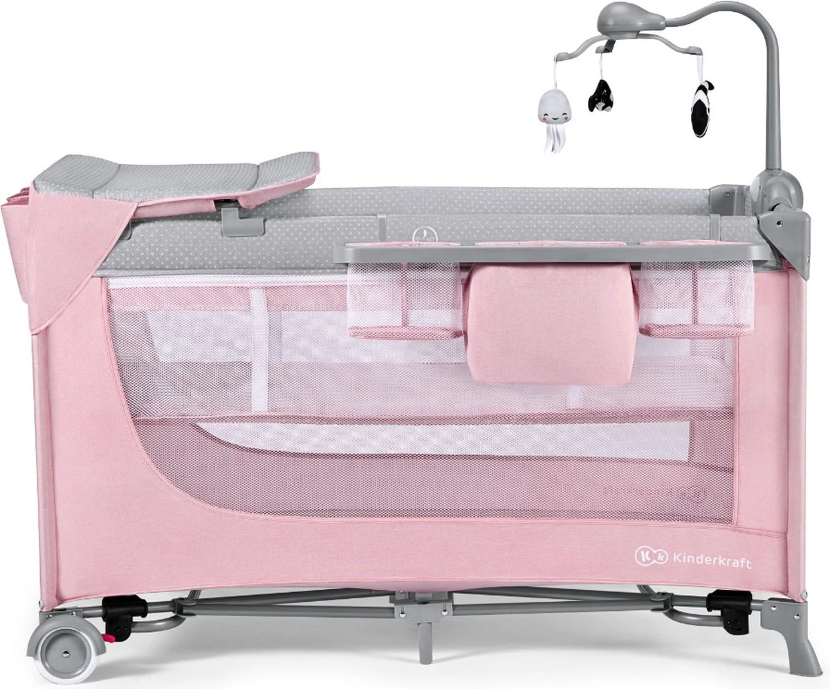 Kinderkraft Campingbed - Leody Met Accessoires - Roze 4 Kinderkraft Campingbed - Leody Met Accessoires - Roze - Afbeelding 2