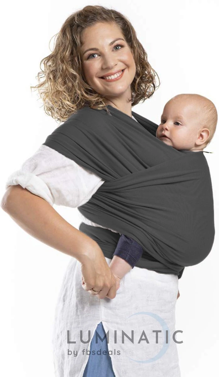 Baby Draagdoek - Babywrap - Baby Carrier - Babydrager - Buikdrager Baby – Baby Draagzak - Baby Sling | Luminatic® | Ergonomisch | Met Tasje | Donker Grijs 3 Baby Draagdoek - Babywrap - Baby Carrier - Babydrager - Buikdrager Baby – Baby Draagzak - Baby Sling | Luminatic® | Ergonomisch | Met Tasje | Donker Grijs