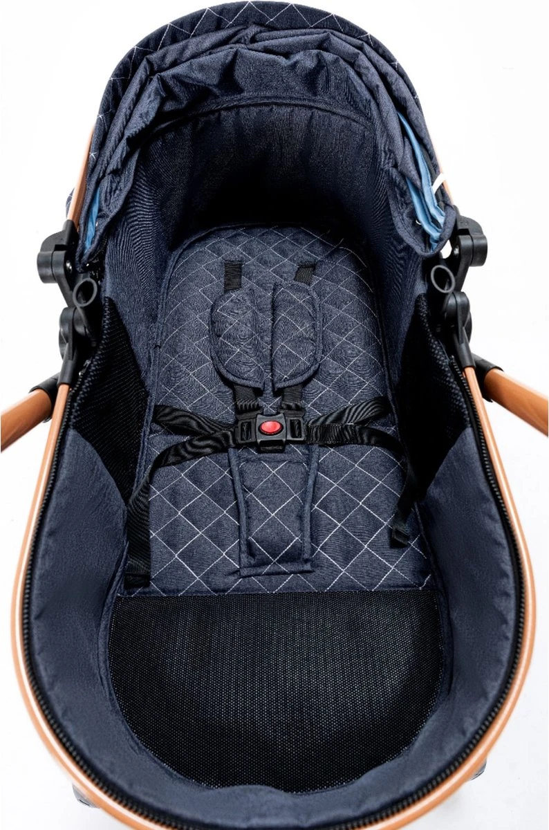 Merkloos Kinderwagen 3-in-1 – Luxe Kinderwagen - Buggy – Wandelwagen - Multifunctioneel – Opklapbaar – Incl Autostoel – Blauw 10 Merkloos Kinderwagen 3-in-1 – Luxe Kinderwagen - Buggy – Wandelwagen - Multifunctioneel – Opklapbaar – Incl Autostoel – Blauw - Afbeelding 8