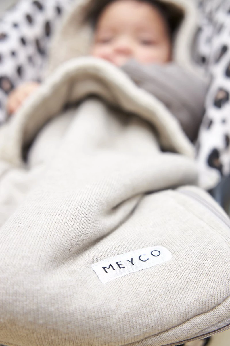 Meyco Knit Basic Voetenzak - Sand Melange 6 Meyco Knit Basic Voetenzak - Sand Melange - Afbeelding 4