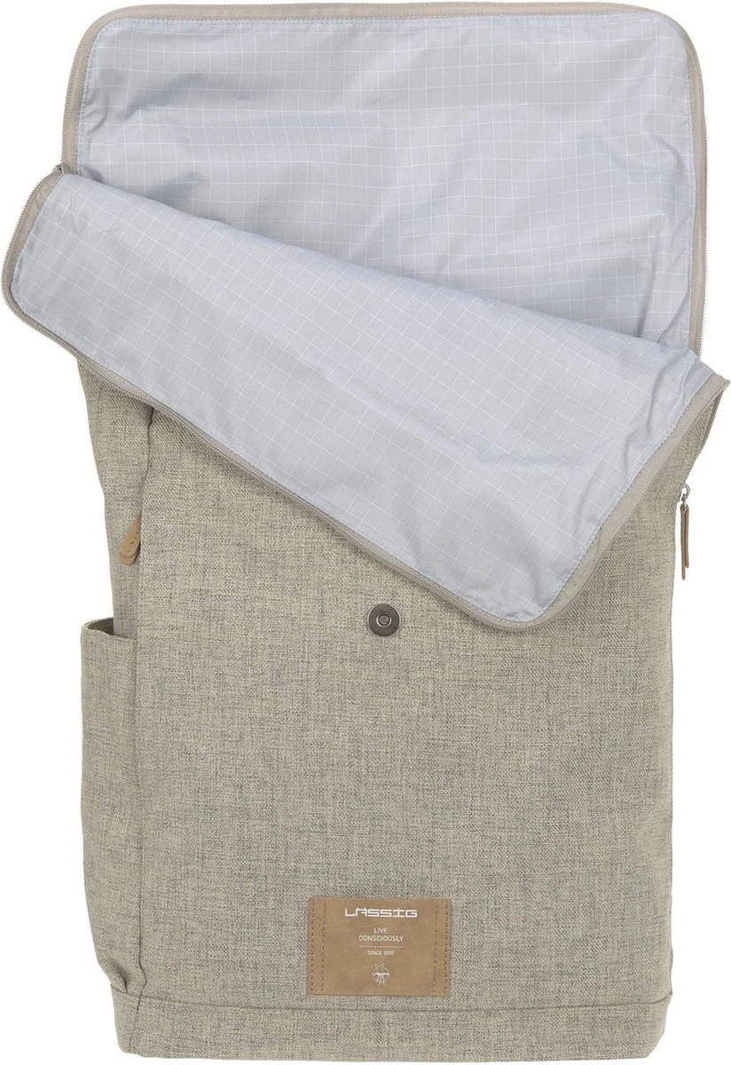 LÄSSIG Luiertas Rolltop Backpack Rugzak Incl Verschoningsmatje Choco Mélange Limited Edition 10 LÄSSIG Luiertas Rolltop Backpack Rugzak Incl Verschoningsmatje Choco Mélange Limited Edition - Afbeelding 8