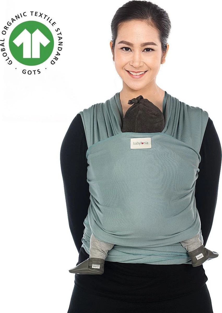 Babylonia - Tricot-Slen Organic - Draagdoek Baby - Silver Blue 3 Babylonia - Tricot-Slen Organic - Draagdoek Baby - Silver Blue