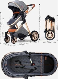 Merkloos Kinderwagen 3-in-1 – Luxe Kinderwagen - Buggy – Wandelwagen - Multifunctioneel – Opklapbaar – Incl Autostoel – Donkergrijs -Kinderwagen- En Accessoirewinkel 877x1200 7