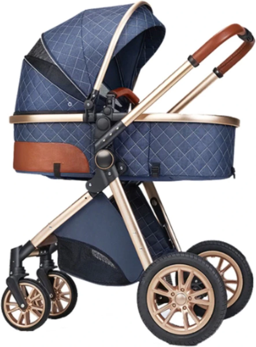 Merkloos Kinderwagen 3-in-1 – Luxe Kinderwagen - Buggy – Wandelwagen - Multifunctioneel – Opklapbaar – Incl Autostoel – Blauw 11 Merkloos Kinderwagen 3-in-1 – Luxe Kinderwagen - Buggy – Wandelwagen - Multifunctioneel – Opklapbaar – Incl Autostoel – Blauw - Afbeelding 9
