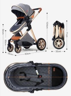 Merkloos Kinderwagen | 3 In 1 Kinderwagen | Luxe Baby Buggy 3 In 1 | Baby Wagen | Kinderwagen Met Autostoel En Wieg | Hoge Kwaliteit | Grijs | Buggy | Kinderwagen 3 In 1 | -Kinderwagen- En Accessoirewinkel 890x1200 13