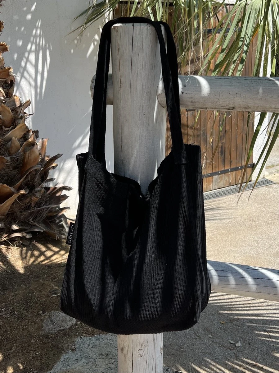Louka Mom Bag Rib Zwart - Luiertas - Trendy Shopper - Verzorgingstas Baby - Boodschappentas Kinderwagen 5 Louka Mom Bag Rib Zwart - Luiertas - Trendy Shopper - Verzorgingstas Baby - Boodschappentas Kinderwagen - Afbeelding 3