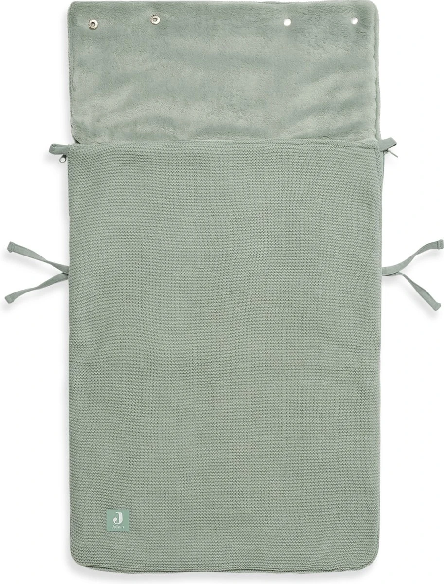 Jollein Voetenzak Voor Autostoel & Kinderwagen - Basic Knit - Forest Green 6 Jollein Voetenzak Voor Autostoel & Kinderwagen - Basic Knit - Forest Green - Afbeelding 4