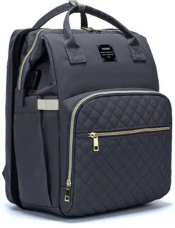 Luiertas - Multifuctioneel Luiertas 3 In 1 - Met Babybedje - Met Verschoningsmatje - Grijs - Met Usb - Met Verdikt Matras -Kinderwagen- En Accessoirewinkel 923x1200 4