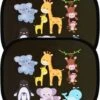 Merkloos Zonnescherm Auto Zijruit Kind - Zonwering Auto Zelfklevend - UV Protectie - Autozonnescherm Voor Kinderen - 2 Stuks - Dieren Multi Colour -Kinderwagen- En Accessoirewinkel 925x1200