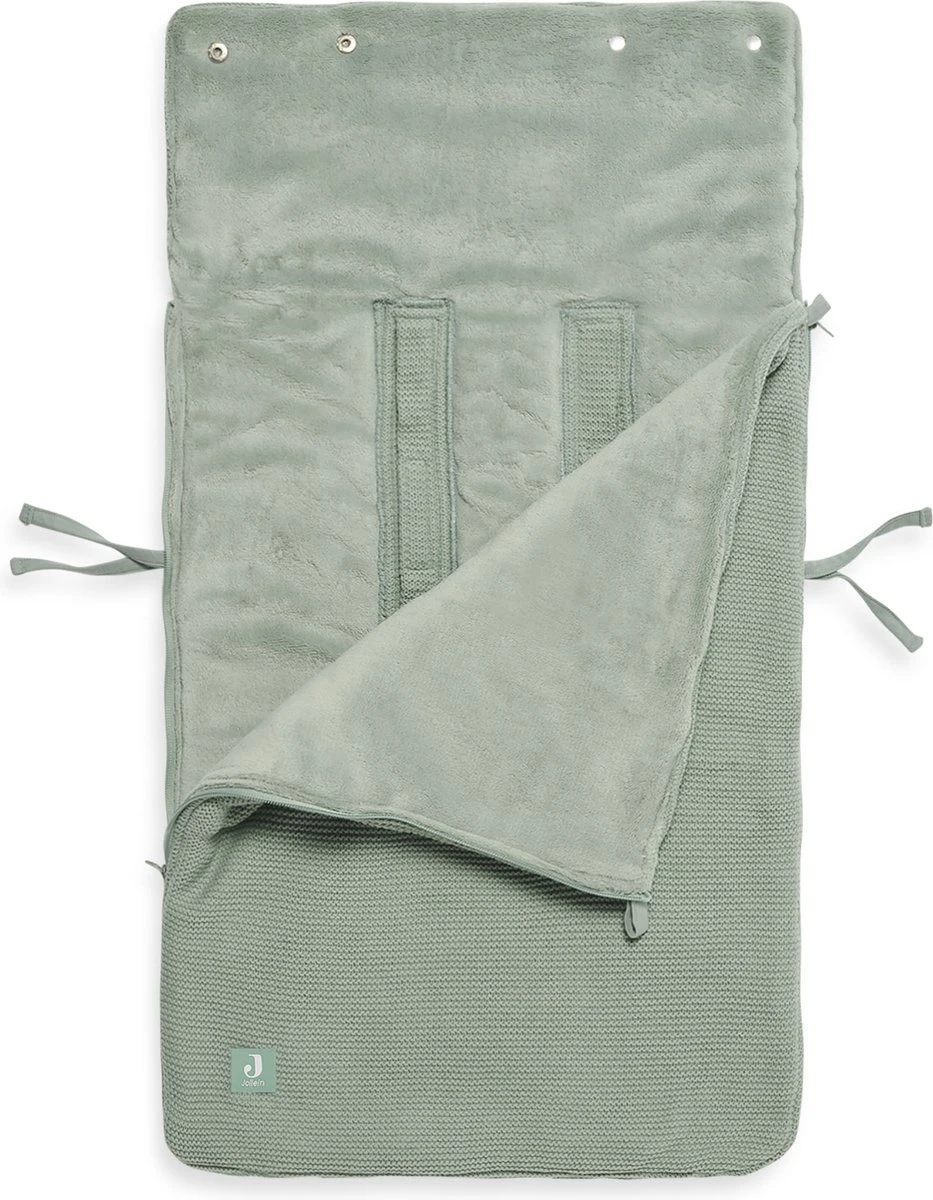Jollein Voetenzak Voor Autostoel & Kinderwagen - Basic Knit - Forest Green 9 Jollein Voetenzak Voor Autostoel & Kinderwagen - Basic Knit - Forest Green - Afbeelding 7