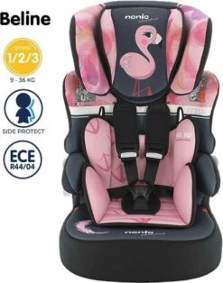 Nania - Autostoel BELINE Animals - Groep 1/2/3 - Meegroeistoel - Van 9 Tot 36 Kg - FLAMINGO -Kinderwagen- En Accessoirewinkel 944x1200 2