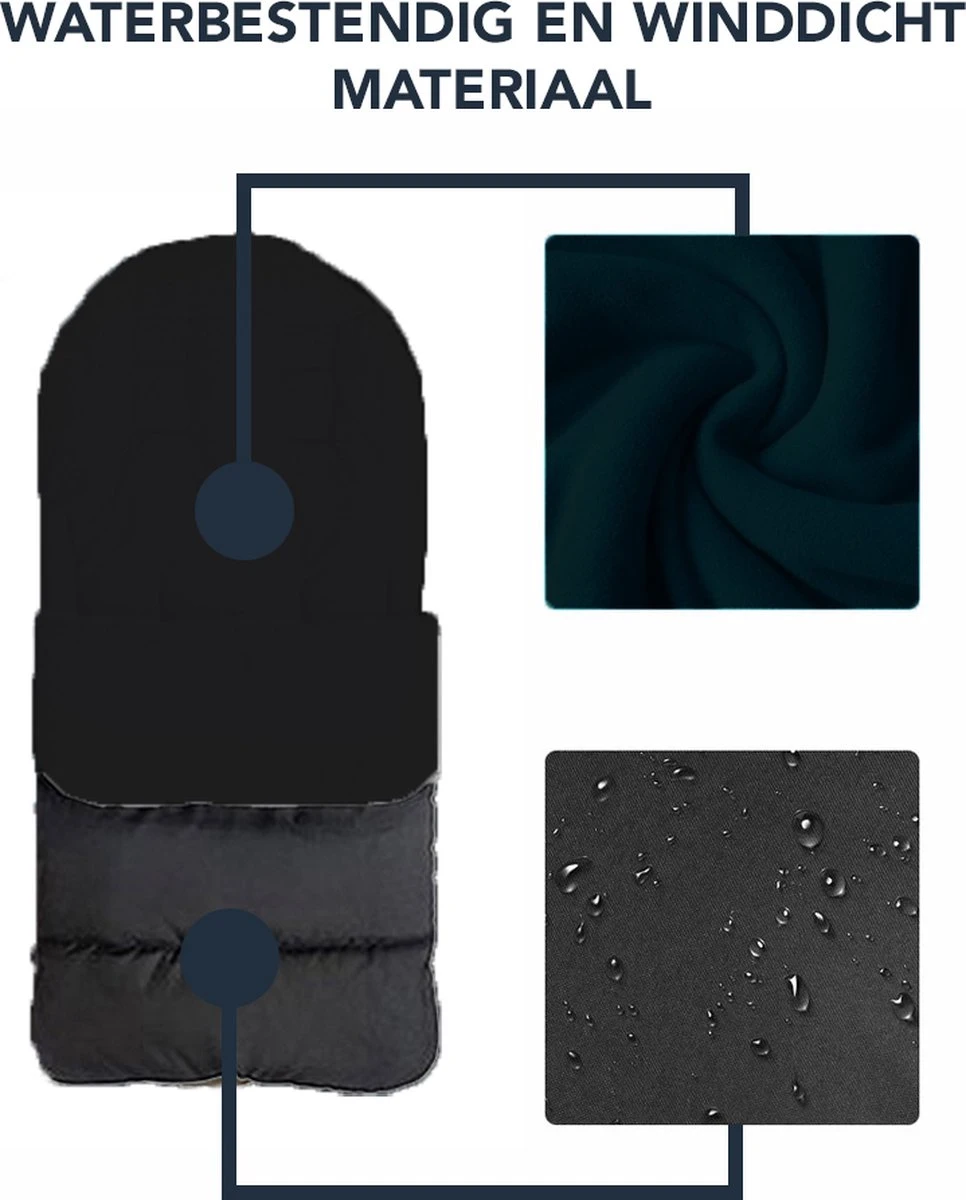 Achaté Voetenzak - Voor Kinderwagen Of Stoeltje – Baby Slaapzak - Autostoel - Zwart 13 Achaté Voetenzak - Voor Kinderwagen Of Stoeltje – Baby Slaapzak - Autostoel - Zwart - Afbeelding 11