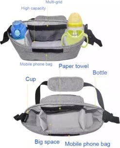 3 In 1 Kinderwagen Tas Universele Wandelwagen | Luiertas Draagtas Reistas Met Fles En Bekerhouder | - Zwart -Kinderwagen- En Accessoirewinkel 972x1200 1