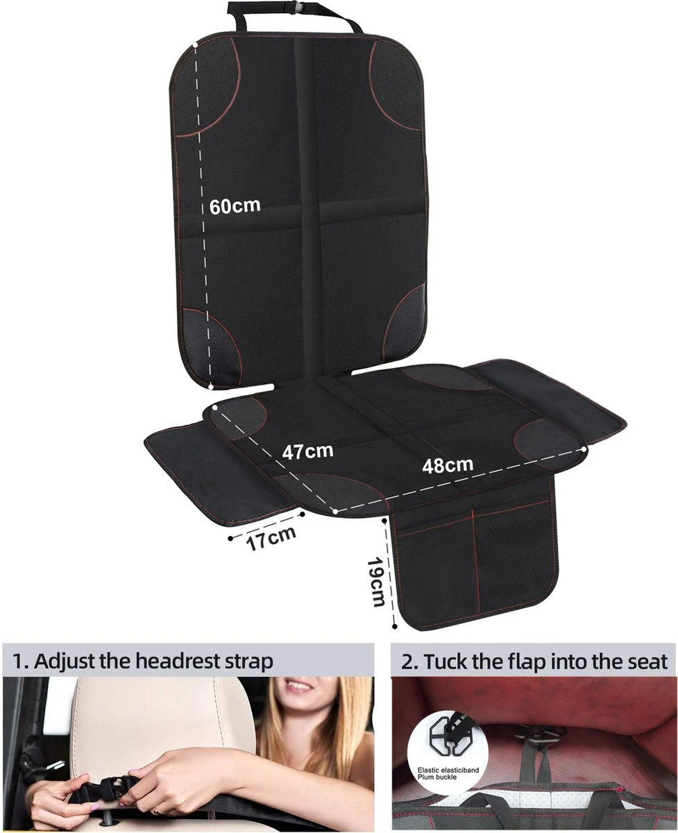 Nixnix - Autostoelhoes - Autostoelbeschermer - Autostoel Beschermer - Zwart - Bescherm Mat - Kinderen 7 Nixnix - Autostoelhoes - Autostoelbeschermer - Autostoel Beschermer - Zwart - Bescherm Mat - Kinderen - Afbeelding 5