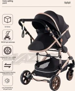 Merkloos Luxe Multi-functionele 3 In 1 Wandelwagen - Babywagen - Kwalitatieve Buggy - Opklapbare Kinderwagen - Licht En Flexibel -Kinderwagen- En Accessoirewinkel 996x1200 4